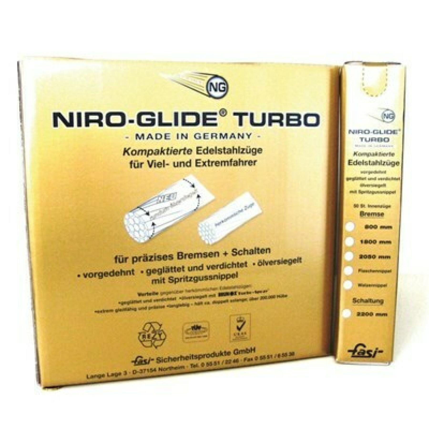 Caja de 50 cables de freno de acero inoxidable Fasi Niro Glide Turbo 2050 Mmx1.5 mm