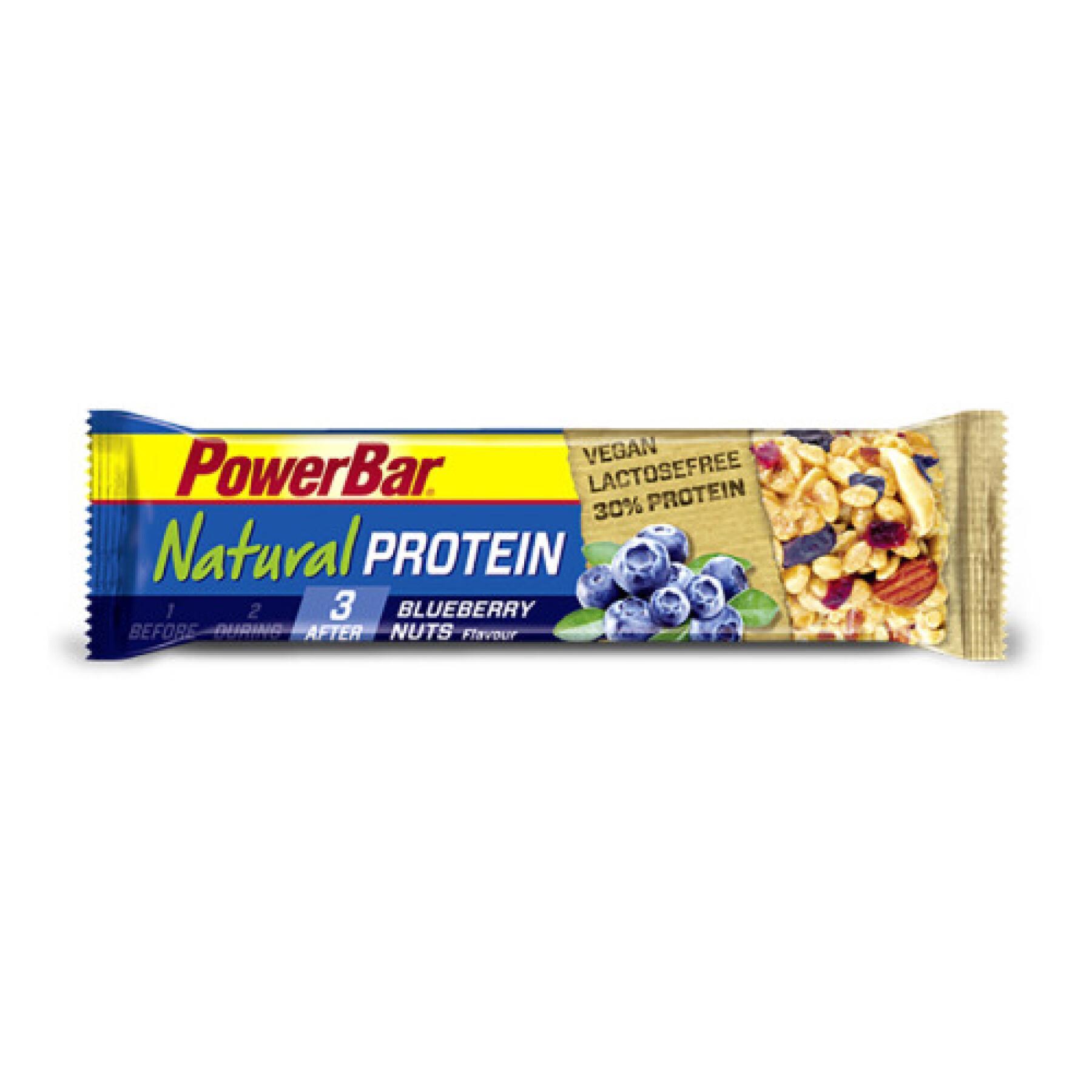 Lote de 24 barras PowerBar Natural Protein Vegan - Blueberry Bliss