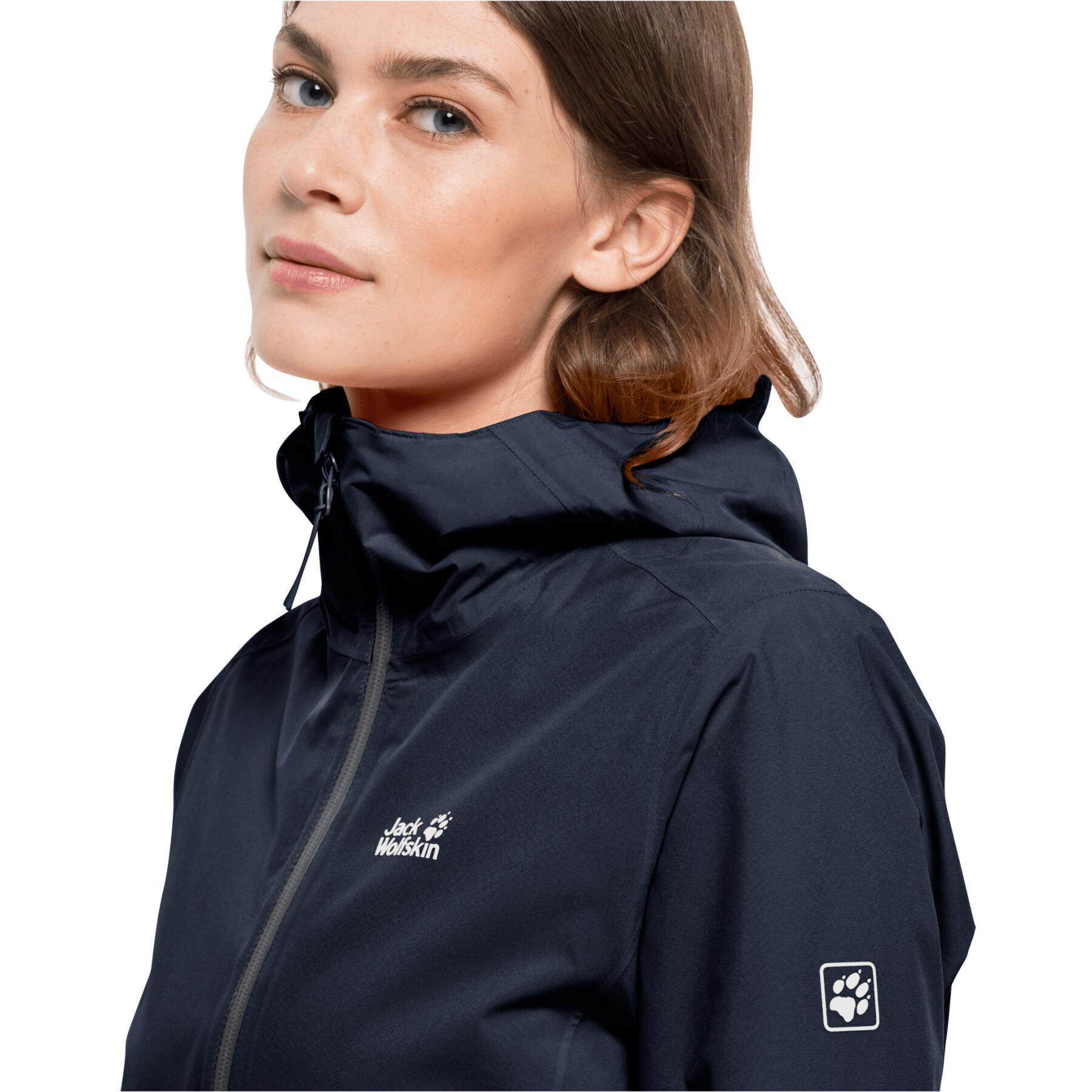 Chaqueta impermeable talla grande mujer Jack Wolfskin Pack & Go shell