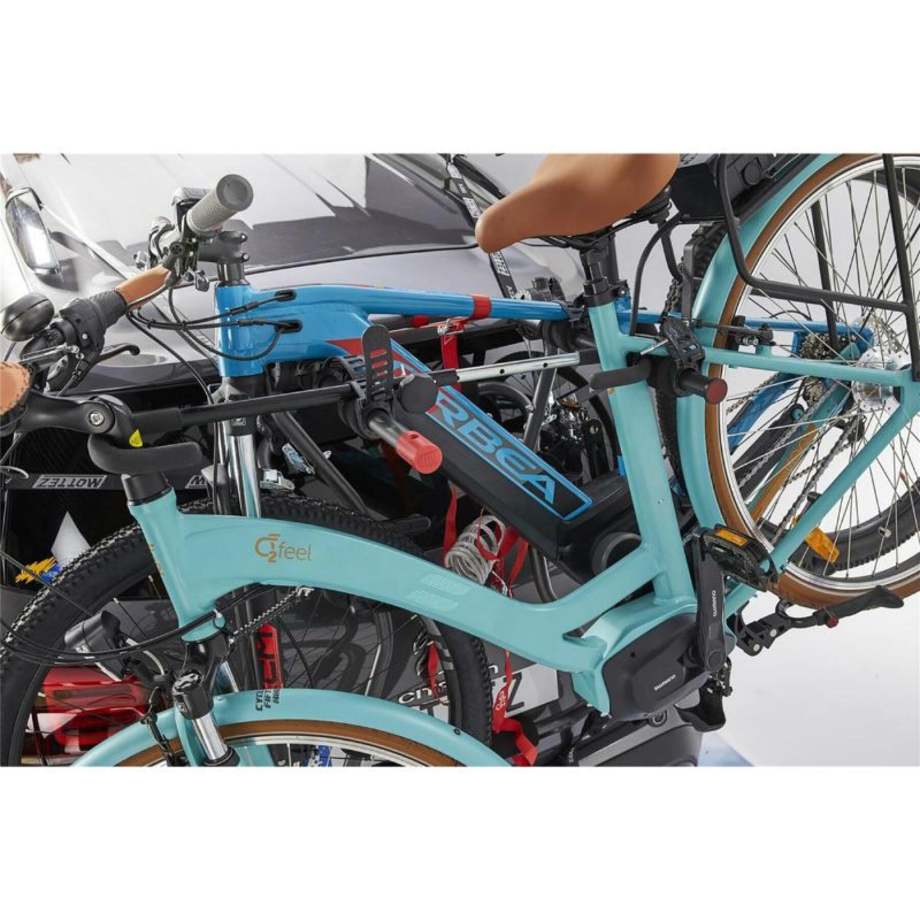 Portabicicletas para 2 bicicletas con dispositivo antirrobo - adecuado para 2 bicicletas, por favor, retire la batería Mottez shiva-2