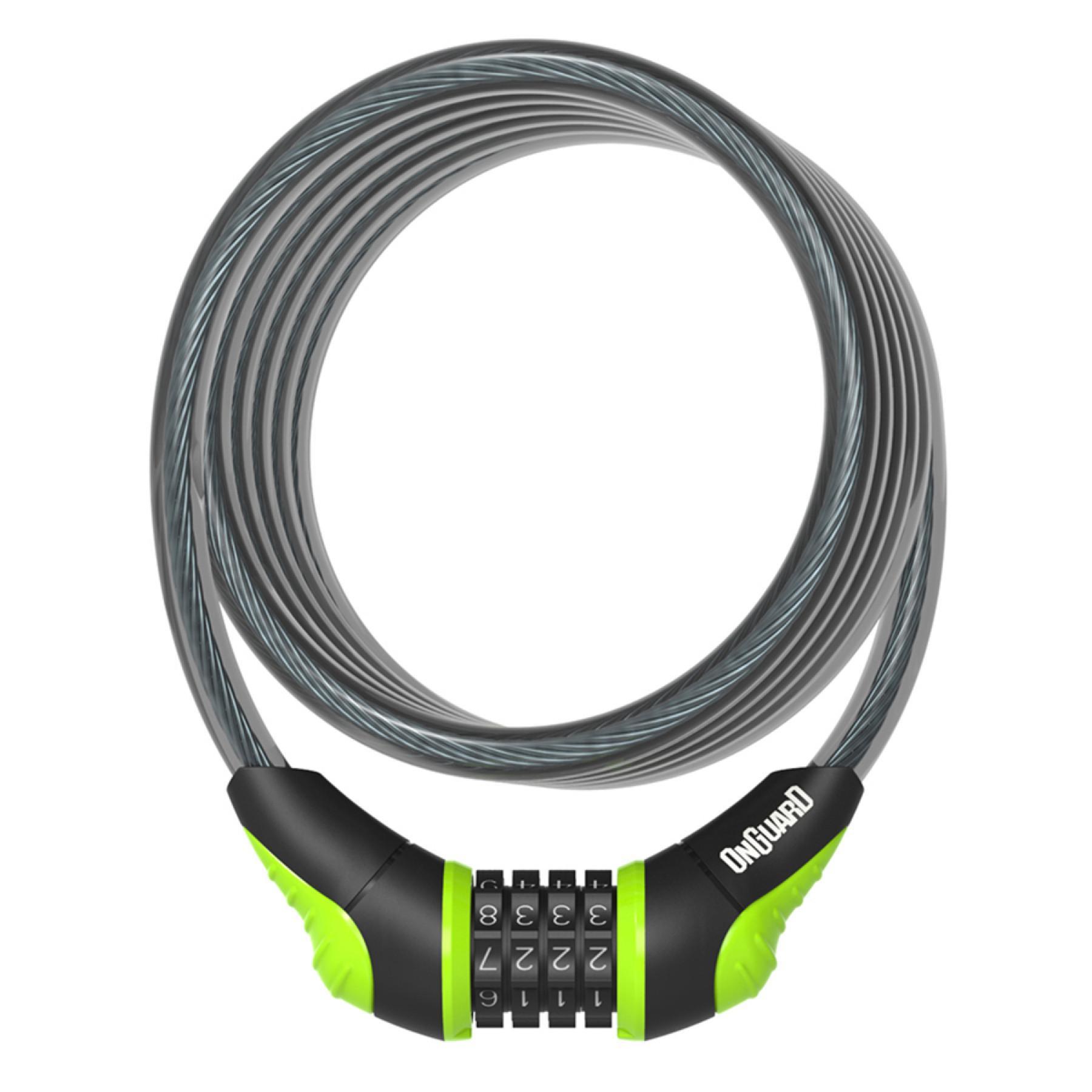 Cerradura de cable Onguard Neon Coil Combo-180cmx12mm