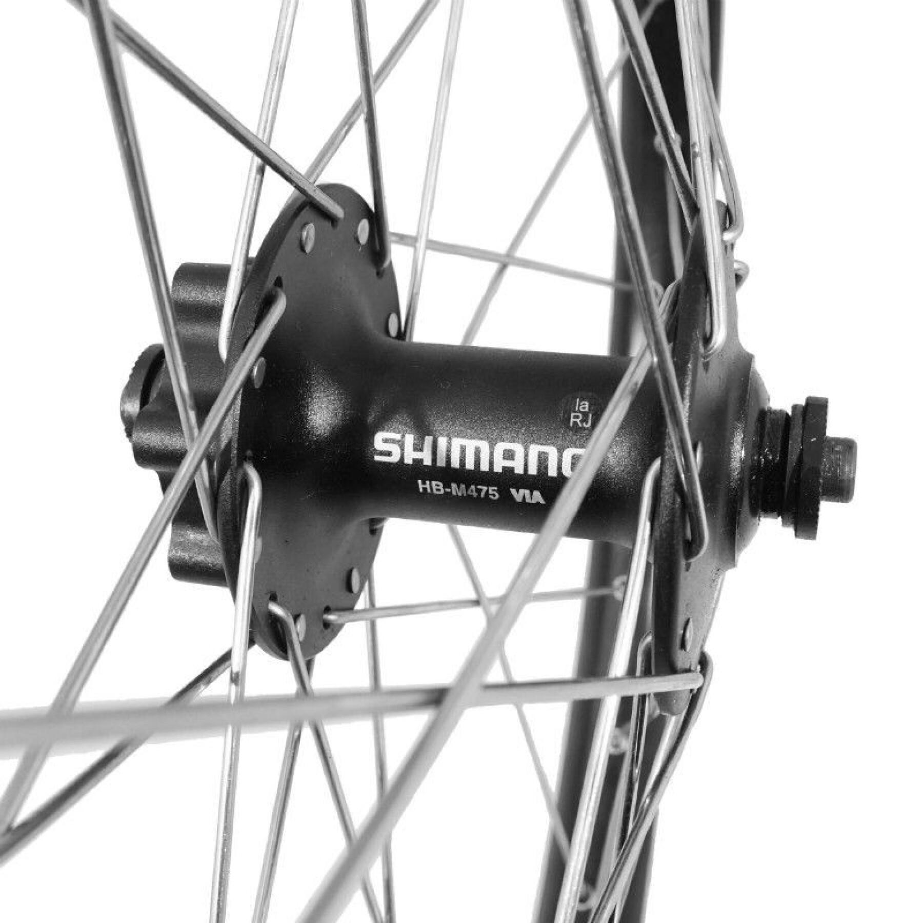 Rueda de bicicleta de disco delantero de aluminio de doble pared buje shimano disco de 6 agujeros de bloqueo (reforzado) de acero inoxidable de radios Velox Kargo - Vae - E-Bike M475