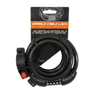 Candado de cable de bicicleta en espiral con soporte Newton