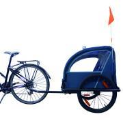 Remolque de acero serie 100 indigo + iluminación, bandeja de plástico, llantas Bike Original