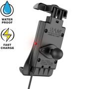 Soporte para cargador de smartphone inalámbrico y resistente al agua de ram